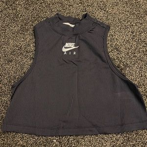 Nike black mock neck cropped tank top size small